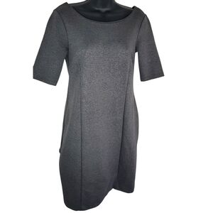 Banana Republic Shimmery Metallic Silver Gray Ponte Knit Sheath Cocktail Dress 4